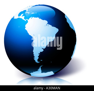 Globo con vista del Sud America Foto Stock