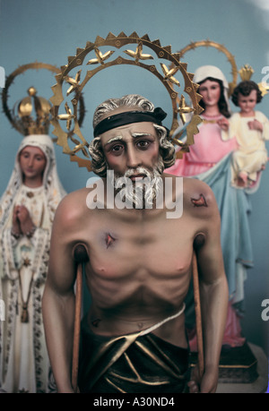 Realismo statua di Gesù Cristo, "Little Havana", Miami, Stati Uniti d'America Foto Stock