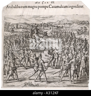 Atahualpa Pizarro 1532 Foto Stock