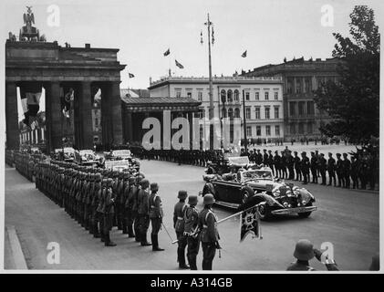 Hitler Mussolini Parade Foto Stock