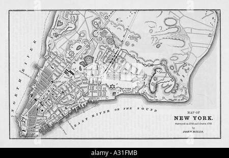 1782 5 Mappa di New York Foto Stock