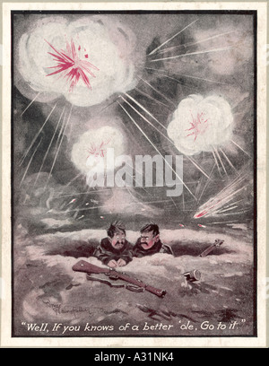 Cartone animato in trincee Foto Stock