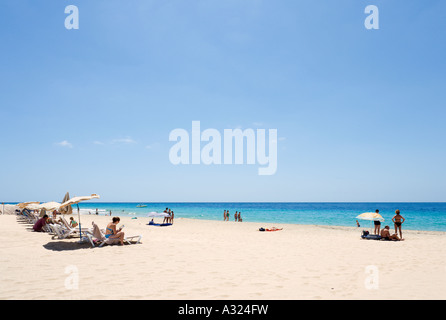 Spiaggia di Playa del Matorral, Jandia (Morro Jable), Fuerteventura, Isole Canarie, Spagna Foto Stock