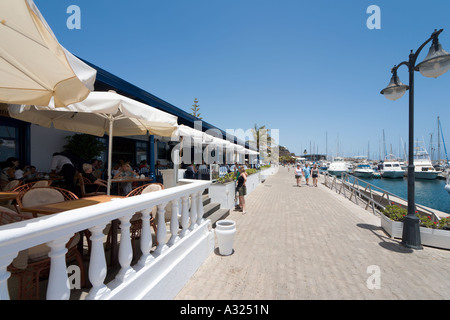 Il Quayside ristorante, Puerto Calero, Lanzarote, Isole Canarie, Spagna Foto Stock