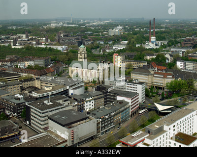 Città di città Essen vista dal municipio in direzione nord della Renania settentrionale-Vestfalia Germania Foto Stock
