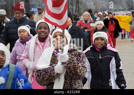 Girl Scouts in Martin Luther King Jr Day celebrazione Foto Stock