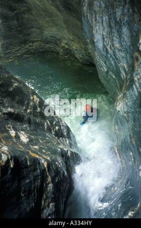 Canyoning in Nuova Zelanda Foto Stock