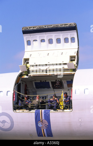 Portello di carico su un Boeing 707 azionato dalla Royal Australian Air Force Foto Stock