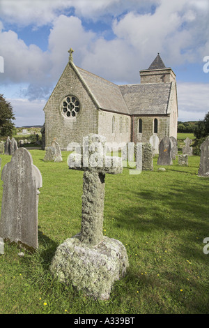 La chiesa di San Nicola Tresco scilly isola Scillies Cornwall Inghilterra Isola vecchio grimsby Foto Stock