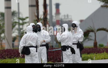 Il terrorismo chimico di funzionamento Foto Stock