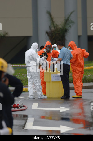 Il terrorismo chimico di funzionamento Foto Stock