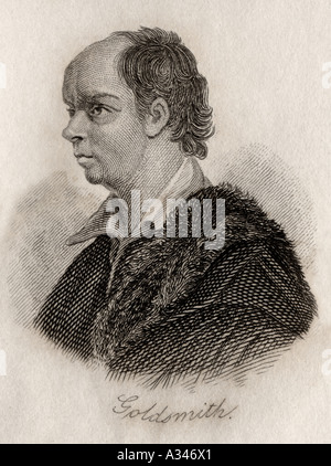 Oliver Goldsmith, 1728 - 1774. Irish playwright, romanziere, drammaturgo, poeta e saggista. Incisi da J W Cook Foto Stock