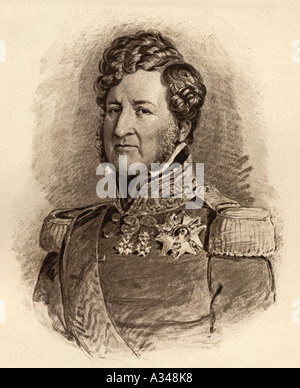Louis Philippe I, 1773 - 1850. Re dei Francesi, duca d'Orleans e il Duca di Chartres. Foto Stock