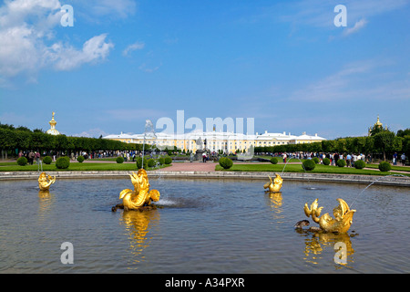 Sankt Petersburg Peterhof Sommer Palast, San Pietroburgo Peters palazzo estivo Foto Stock