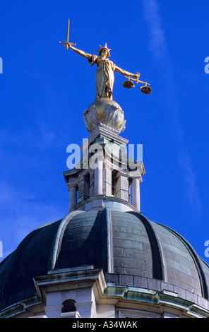 Centrale di Corte Penale, Old Bailey, City of London, Londra, Regno Unito Foto Stock