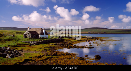 Croft casa a Malacleit, North Uist, Western Isles, Scotland, Regno Unito Foto Stock