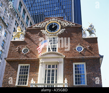 La vecchia casa di stato su State Street a Boston Foto Stock