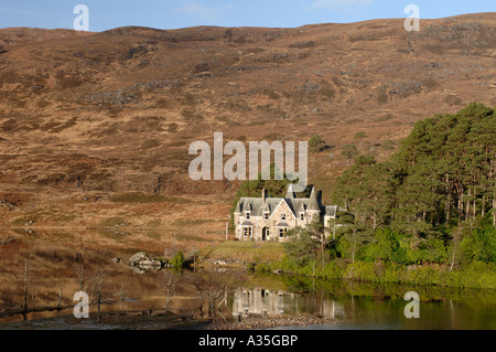 Glen Affric Lodge,Inverness-shire. Highlands scozzesi. XPL 4507-426 Foto Stock