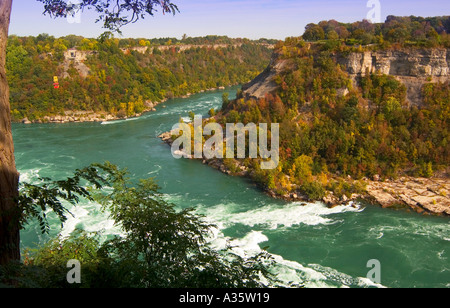 La funivia attraversa gorge alle Cascate del Niagara in Canada Foto Stock