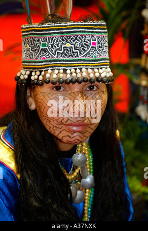 Inkas, Frau aus Perù in Landestracht ritratto, Donna ragazza dal Perù in abito nazionale Sud America ritratto Inca Foto Stock