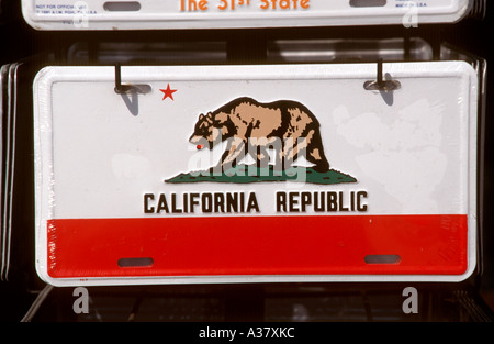 Repubblica della California souvenir della targa, Venice Beach, Los Angeles, California, Stati Uniti d'America Foto Stock