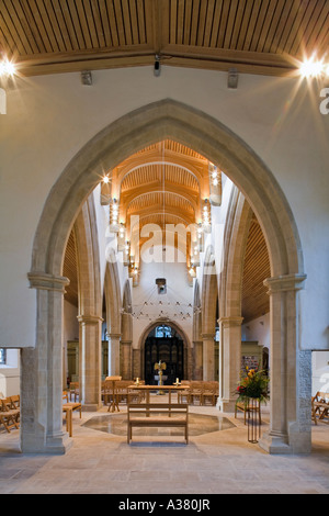 Interno della St Brandons Chiesa, Brancepeth, County Durham Foto Stock