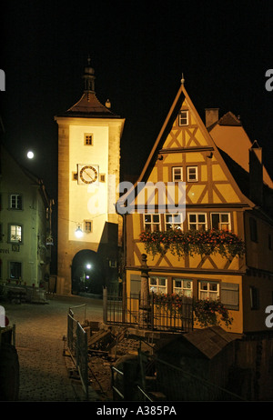 Rothenburg o d o Tauber Sieberturm Foto Stock