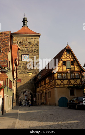 Rothenburg o d o Tauber Sieberturm Foto Stock