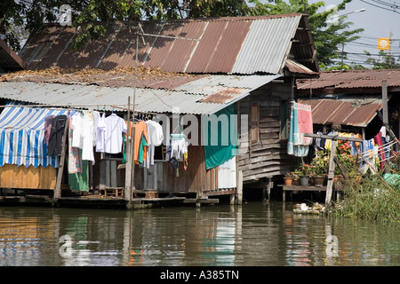 Scena di fiume i canali di Bangkok in Thailandia del sud-est asiatico Foto Stock