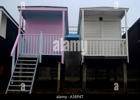 Beach Hut a Southend-on-sea durante l inverno e fuori stagione. 125919 Foto Stock