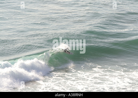 Surfer a Praia de Beliche beach Sagres la maggior parte Sud-Ovest point Europa Algarve Portogallo Foto Stock