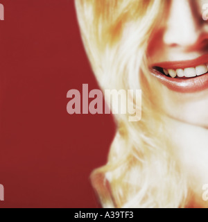 Close up glamour bocca femmina e una parte della faccia Foto Stock