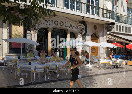 Portogallo Lisbona portogallo Lisbona Rossio Cafe Nicola a sqaure Rossio Lisbona Cafe Nicola Rossio am Platz Foto Stock