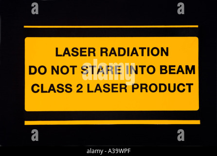 Classe 2 la radiazione laser di segnale di avvertimento Foto Stock