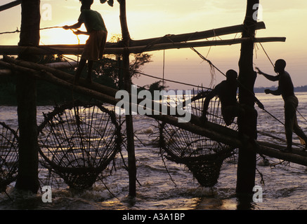 I pescatori wagenia kisangani Foto Stock