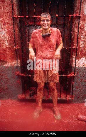 La Tomatina festival - Buñol, Valencia, Spagna Foto Stock
