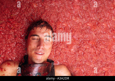La Tomatina festival - Buñol, Valencia SPAGNA Foto Stock