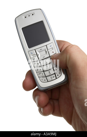 Mano Azienda Telefono Cellulare Foto Stock