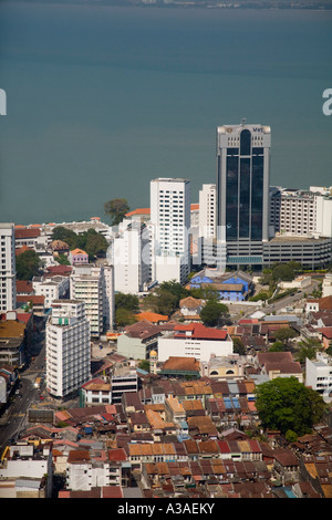 Vista di Georgetown dalla torre Komtar Penang Malaysia Foto Stock