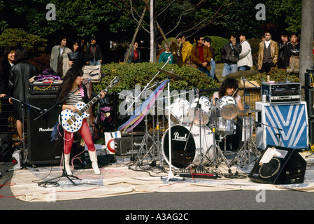 Rock and Roll Band Harajuku Tokyo Giappone Foto Stock