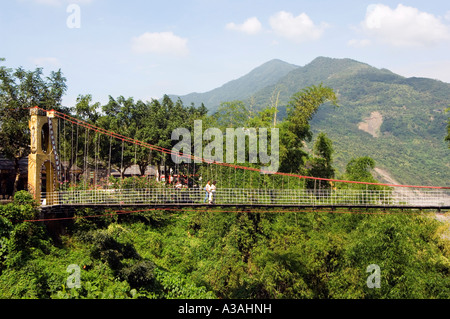 Ponte di sospensione scenario della valle di Taiwan Cultura Aborigena Park Pingtung County Taiwan Cina Foto Stock