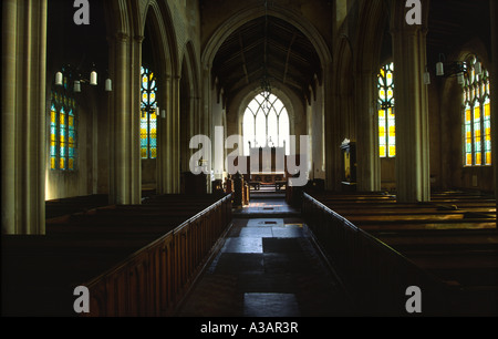 Interno della chiesa di Santa Maria Vergine a Wiveton in Norfolk Foto Stock