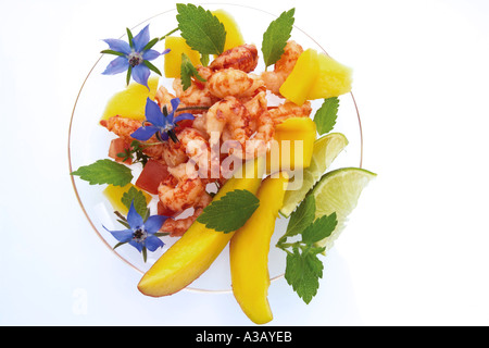 Insalata di granchio sulla piastra, vista in elevazione Foto Stock