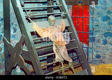 Scena di tortura presso il Museo dell'Inquisizione Guanajuato Messico Foto Stock