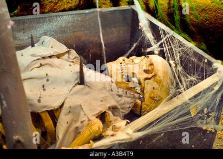 Camera di Tortura scena presso il Museo dell'Inquisizione Guanajuato Messico Foto Stock