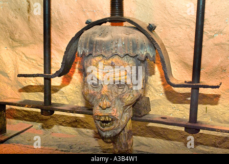 Camera di Tortura scena presso il Museo dell'Inquisizione Guanajuato Messico Foto Stock