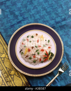 Ortaggio pulao indiano piatto di riso Foto Stock
