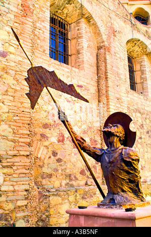 Statua di Don Quijote in cortile in Guanajuato Messico Foto Stock