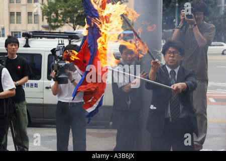 Burning Man Nord Bandiera coreana di Seoul Foto Stock