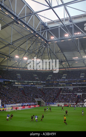 Schalke 04 football club giocando una partita della Bundesliga contro il Werder Brema, Gelsenkirchen, Germania. Foto Stock